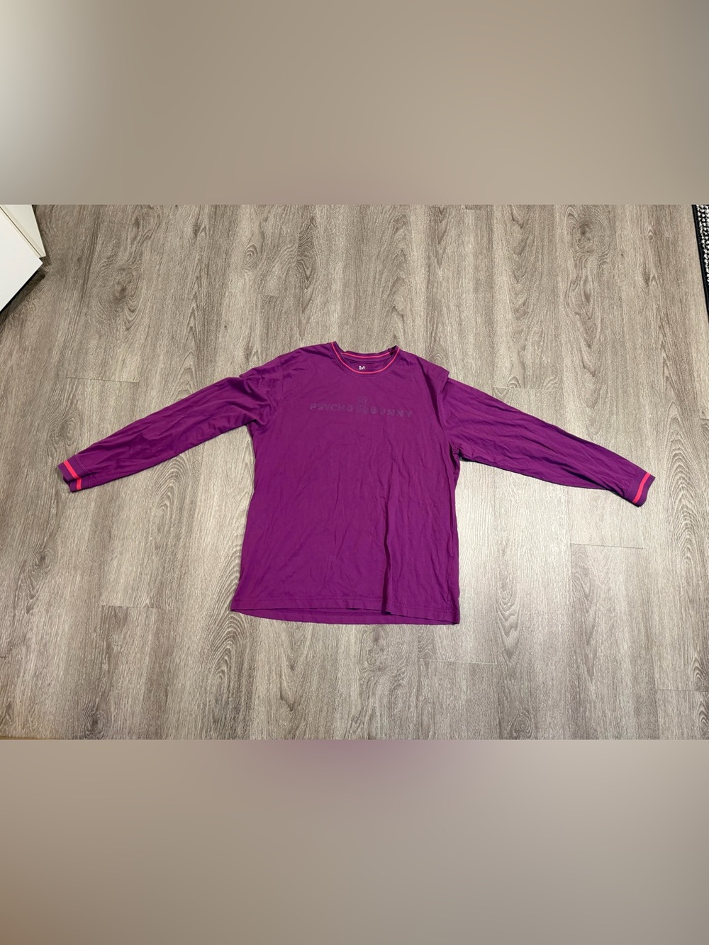 Men’s Psycho Bunny Purple Long Sleeve T-Shirt Size 6 In Excellent Used Condition